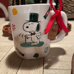 Rae Dunn Snoopy “Candy Cane Cutie” Coffee Mug, NWT